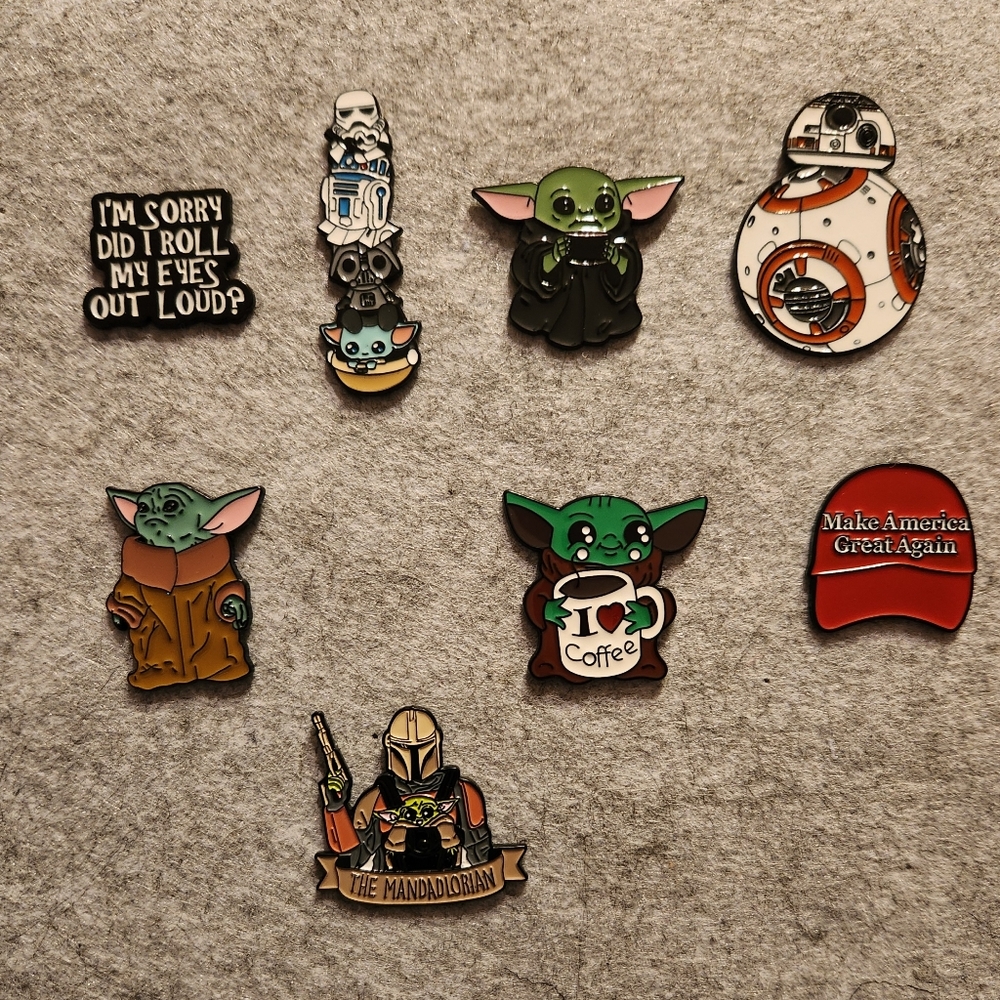 Star Wars Themed Enamel Pins SOLD AS EACH  1- 8